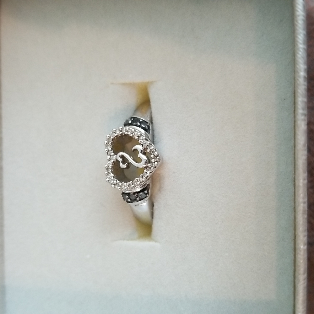 Gently USED  Zales heart ring, Sterling Silver!!